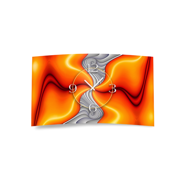 Abstrakt orange grau Designer Wanduhr modernes Wanduhren Design leise kein ticken DIXTIME 3D-0268
