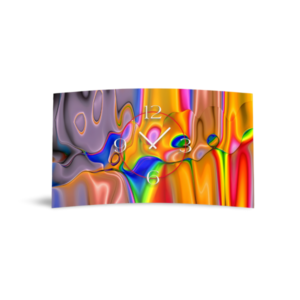Digital Art Farbverlauf bunt Designer Wanduhr modernes Wanduhren Design leise kein ticken DIXTIME 3D-0264
