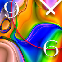 Digital Art Farbverlauf bunt Designer Wanduhr modernes Wanduhren Design leise kein ticken DIXTIME 3D-0264