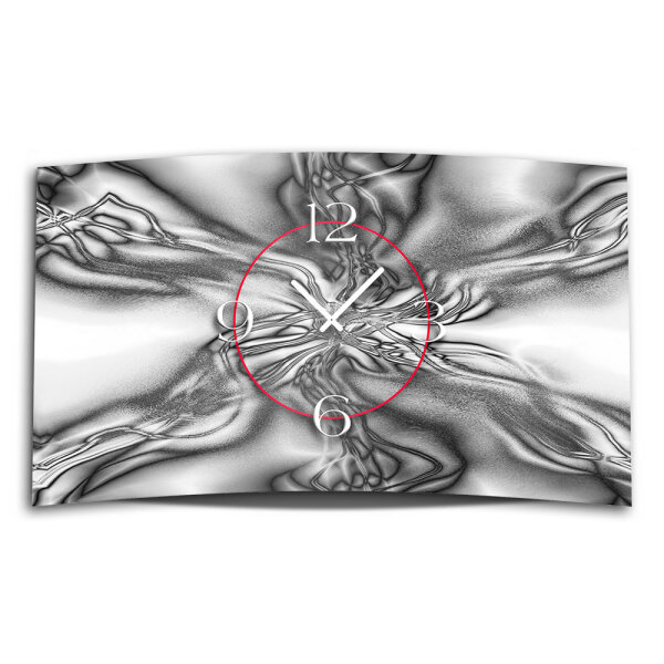 Digital Art grau abstrakt Designer Wanduhr modernes Wanduhren Design leise kein ticken DIXTIME 3D-0262