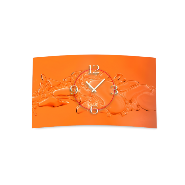 Digital Art liquid apricot Designer Wanduhr modernes Wanduhren Design leise kein ticken DIXTIME 3D-0260