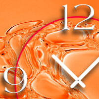 Digital Art liquid apricot Designer Wanduhr modernes Wanduhren Design leise kein ticken DIXTIME 3D-0260