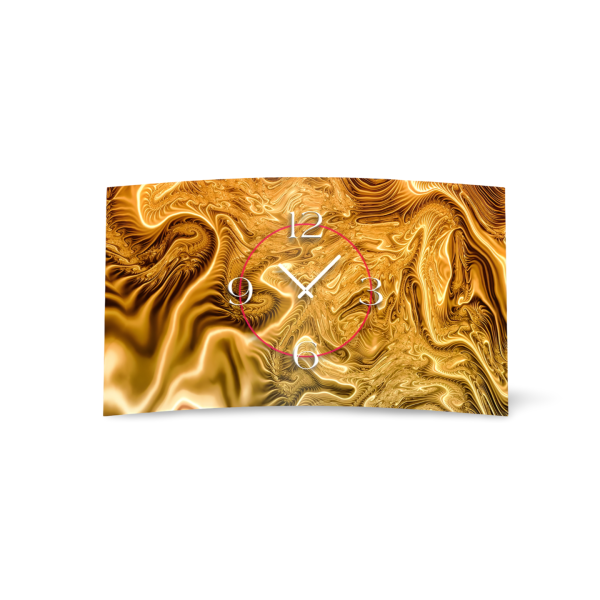 Abstrakt Digital Art gold  Designer Wanduhr modernes Wanduhren Design leise kein ticken DIXTIME 3D-0259