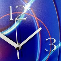 Abstrakt Digital Art blau Designer Wanduhr modernes...