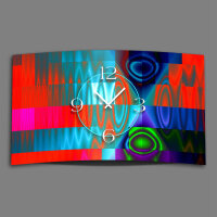 Digital Art Techno bunt Designer Wanduhr modernes Wanduhren Design leise kein ticken DIXTIME 3D-0256