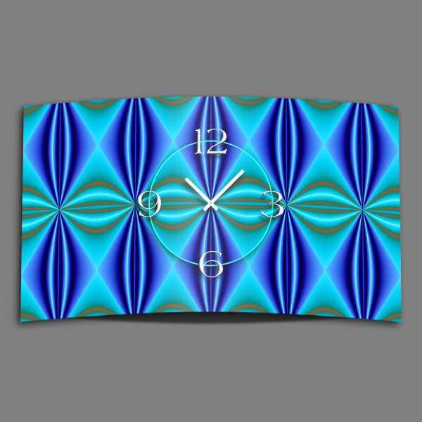Abstrakt Muster blau türkis Designer Wanduhr modernes Wanduhren Design leise kein ticken DIXTIME 3D-0255