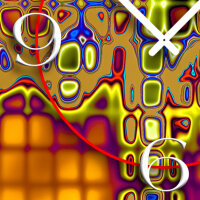 Abstrakt Digital Art bunt Designer Wanduhr modernes Wanduhren Design leise kein ticken DIXTIME 3D-0254
