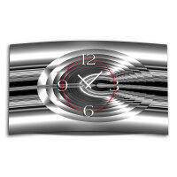 Abstrakt silbergrau schwarz Designer Wanduhr modernes...