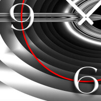 Abstrakt silbergrau schwarz Designer Wanduhr modernes Wanduhren Design leise kein ticken dixtime 3D-0253
