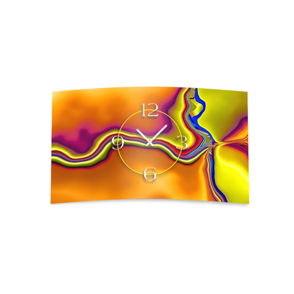Abstrakt Farbverlauf orange Designer Wanduhr modernes Wanduhren Design leise kein ticken dixtime 3D-0250