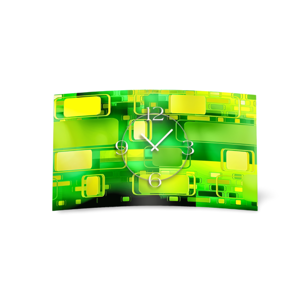 Retro grün Designer Wanduhr modernes Wanduhren Design leise kein ticken dixtime 3D-0247