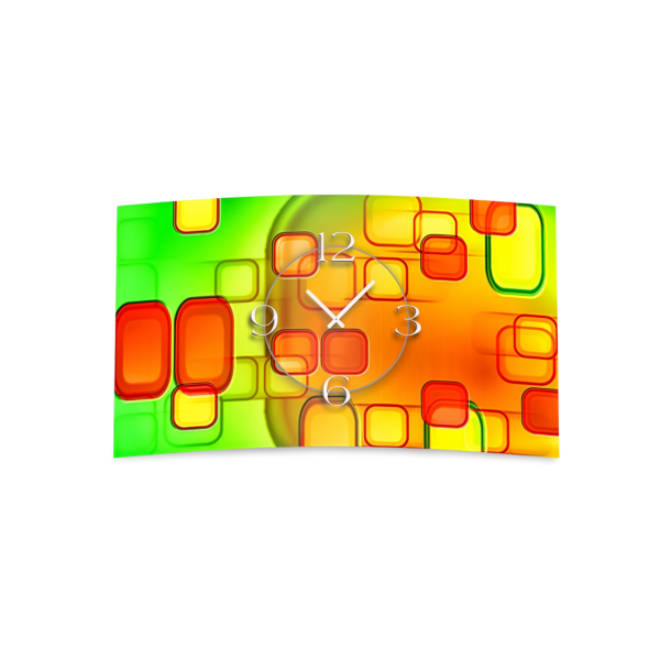 Retro grün orange Designer Wanduhr modernes Wanduhren Design leise kein ticken dixtime 3D-0246