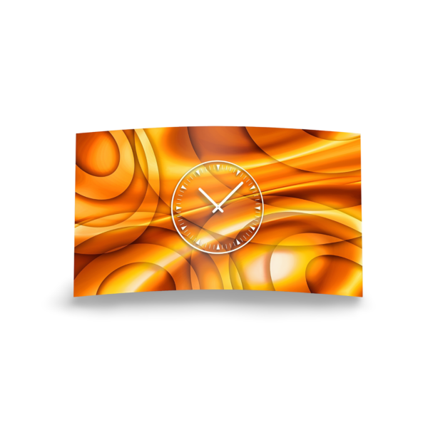 Abstrakt Kreise orange Designer Wanduhr modernes Wanduhren Design leise kein ticken dixtime 3D-0245