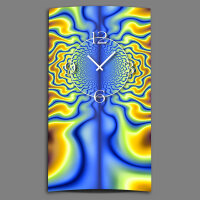Psychodelic Techno  hochkant Designer Wanduhr modernes Wanduhren Design leise kein ticken dixtime 3D-0242