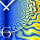Psychodelic Techno  hochkant Designer Wanduhr modernes Wanduhren Design leise kein ticken dixtime 3D-0242