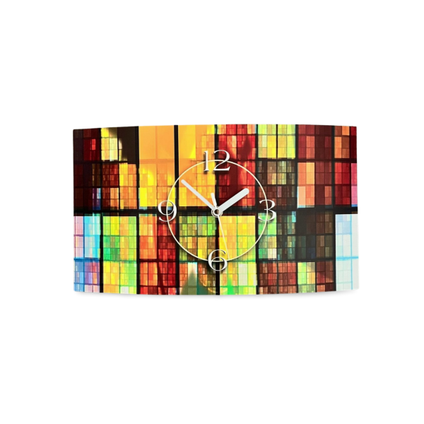Abstrakt mosaik bunt Designer Wanduhr modernes Wanduhren Design leise kein ticken dixtime 3D-0231