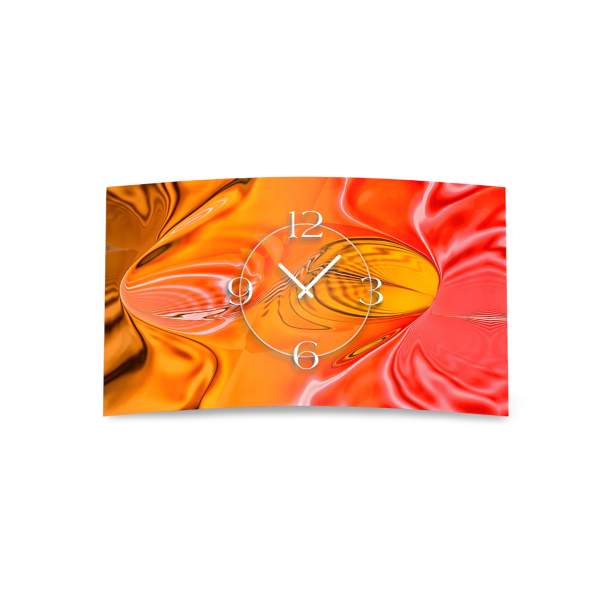 Abstrakt apricot pfirsich orange  Designer Wanduhr modernes Wanduhren Design leise kein ticken dixtime 3D-0229