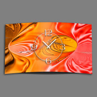 Abstrakt apricot pfirsich orange  Designer Wanduhr modernes Wanduhren Design leise kein ticken dixtime 3D-0229