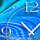 Abstrakt blau mint türkis Designer Wanduhr modernes Wanduhren Design leise kein ticken dixtime 3D-0228