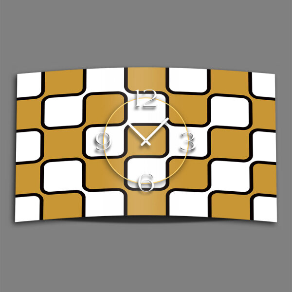 Retro weiß beige Designer Wanduhr modernes Wanduhren Design leise kein ticken dixtime 3D-0222