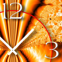 Psychedelic orange  Designer Wanduhr modernes Wanduhren Design leise kein ticken dixtime 3D-0212