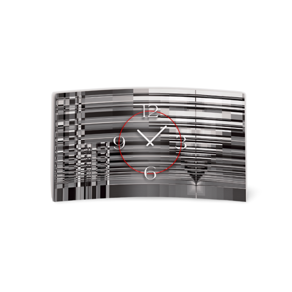 Abstrakt grau schwarz Designer Wanduhr modernes Wanduhren Design leise kein ticken dixtime 3D-0209