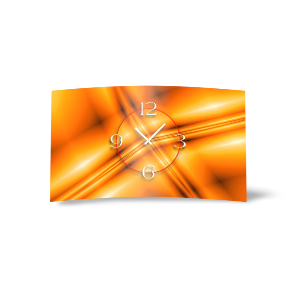 Abstrakt orange Designer Wanduhr modernes Wanduhren Design leise kein ticken dixtime 3D-0199