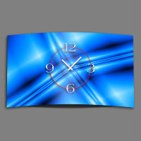 Abstrakt blau Designer Wanduhr modernes Wanduhren Design leise kein ticken dixtime 3D-0198