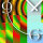 Psychodelic blau grün hochkant Designer Wanduhr modernes Wanduhren Design leise kein ticken dixtime 3D-0193