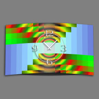 Psychodelic blau grün Designer Wanduhr modernes Wanduhren Design leise kein ticken dixtime 3D-0192