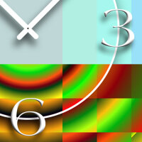 Psychodelic blau grün Designer Wanduhr modernes Wanduhren Design leise kein ticken dixtime 3D-0192