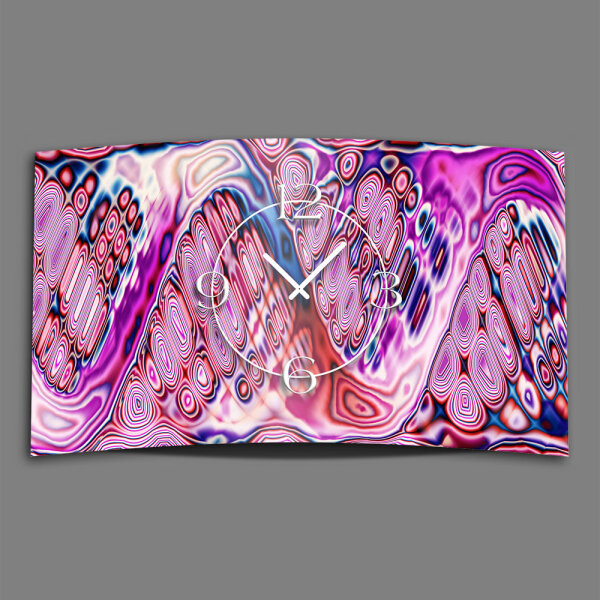 Psychodelic pink Designer Wanduhr modernes Wanduhren Design leise kein ticken dixtime 3D-0191