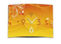 Wanduhr XXL 3D Optik Dixtime abstrakt orange Blüten...