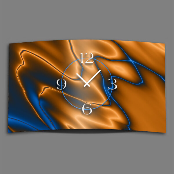 Abstrakt kobaltblau kupfer  Designer Wanduhr modernes Wanduhren Design leise kein ticken dixtime 3D-0187
