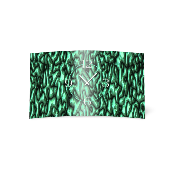 geschmolzenes Glas Gestein grün Designer Wanduhr modernes Wanduhren Design leise kein ticken dixtime 3D-0185