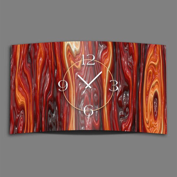 geschmolzenes Glas rot Designer Wanduhr modernes Wanduhren Design leise kein ticken dixtime 3D-0183