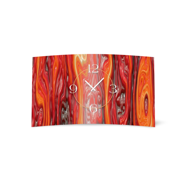 geschmolzenes Glas rot Designer Wanduhr modernes Wanduhren Design leise kein ticken dixtime 3D-0183