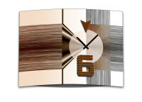 Wanduhr XXL 3D Optik Dixtime abstrakt braun weiß...