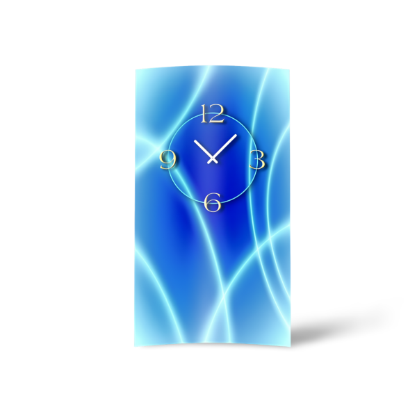 Abstrakt eisblau Designer Wanduhr modernes Wanduhren Design leise kein ticken dixtime 3D-0179