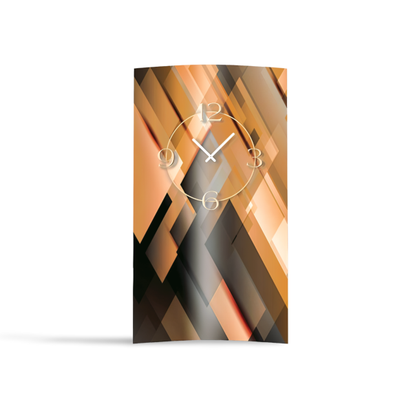 Abstrakt apricot schwarz Designer Wanduhr modernes Wanduhren Design leise kein ticken dixtime 3D-0177