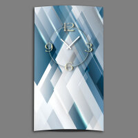 Abstrakt blau silbergrau Designer Wanduhr modernes...