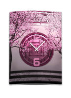 Wanduhr XXL 3D Optik Dixtime asiatisch pink...