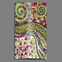 Doodle Kritzel bunt Designer Wanduhr modernes Wanduhren...