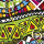 Doodle Kritzel bunt Designer Wanduhr modernes Wanduhren Design leise kein ticken dixtime 3D-0165
