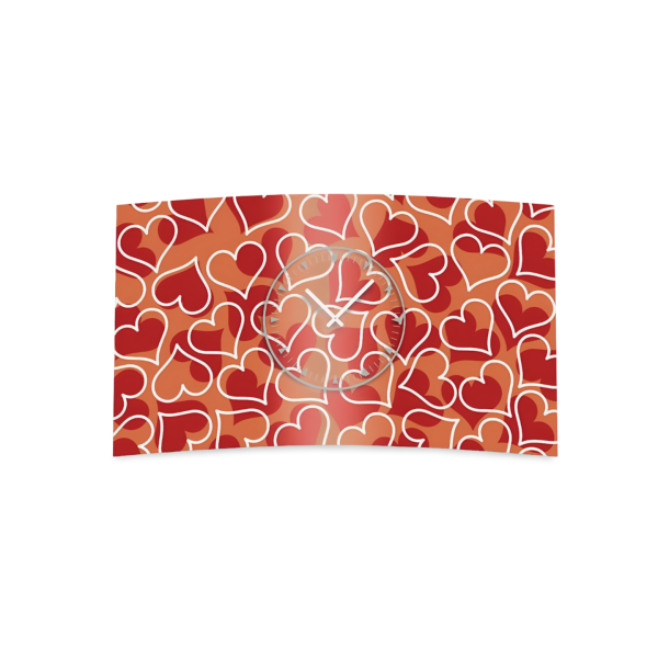 Doppel-Herz  Designer Wanduhr modernes Wanduhren Design leise kein ticken dixtime 3D-0163