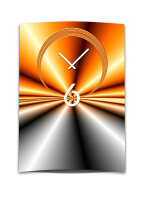 Wanduhr XXL 3D Optik Dixtime abstrakt orange grau 50x70...