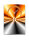 Wanduhr XXL 3D Optik Dixtime abstrakt orange grau 50x70 cm leises Uhrwerk GR-012