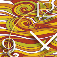 Zentangle bunt Designer Wanduhr modernes Wanduhren Design leise kein ticken dixtime 3D-0156