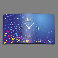 bunte Herzen Designer Wanduhr modernes Wanduhren Design...