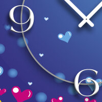 bunte Herzen Designer Wanduhr modernes Wanduhren Design leise kein ticken dixtime 3D-0155